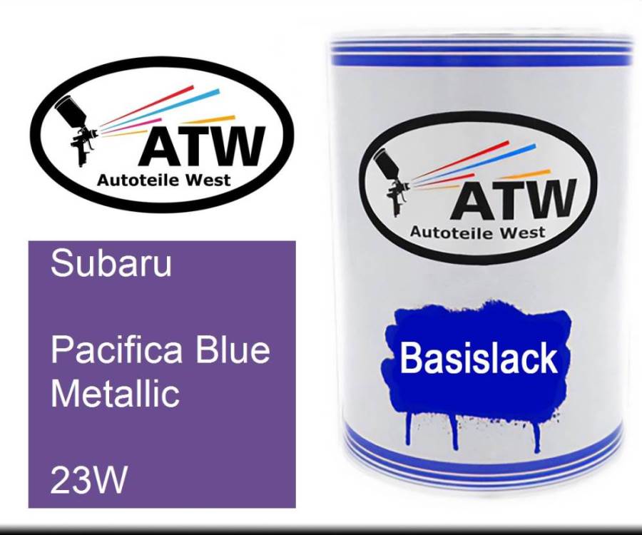 Subaru, Pacifica Blue Metallic, 23W: 500ml Lackdose, von ATW Autoteile West.